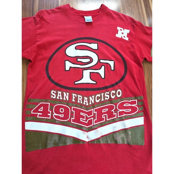 Vintage Salem‎ San Francisco 49ers All Over Double Sided T Shirt Medium NFL - Picture 3 of 15